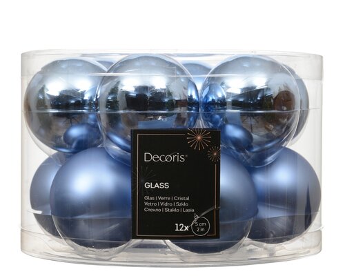 Decoris Kerstballen glas silver inside, shiny - matt mix - afbeelding 1