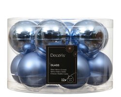 Decoris Kerstballen glas silver inside, shiny - matt mix - afbeelding 1