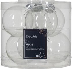 Decoris Kerstballen glas transparant dia6cm