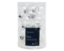 Decoris mini baubles transparent d2,5cm transparent/clear