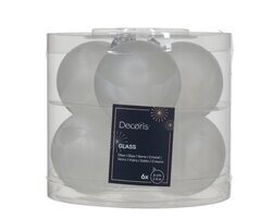 Decoris Kerstballen glas wit ijslak dia6cm