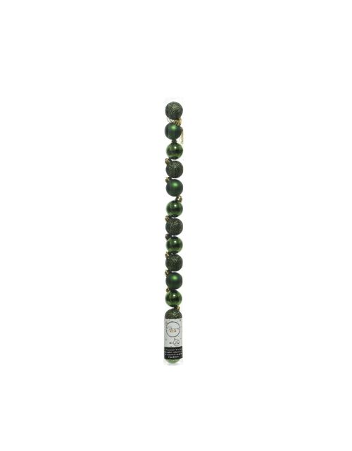 Decoris Kerstballen kunstof mix D3cm dennengroen