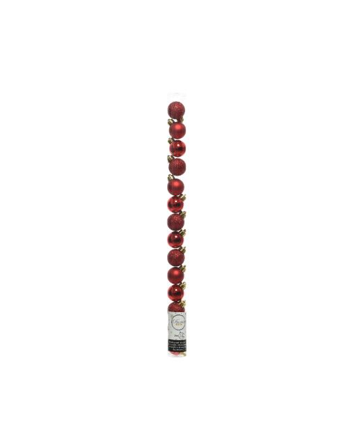 Decoris Kerstballen polystyreen shiny, matt, glitter mix kerstrood dia3cm
