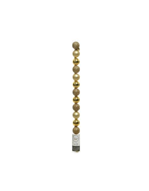Decoris Kerstballen kunstof mix D3cm licht goud