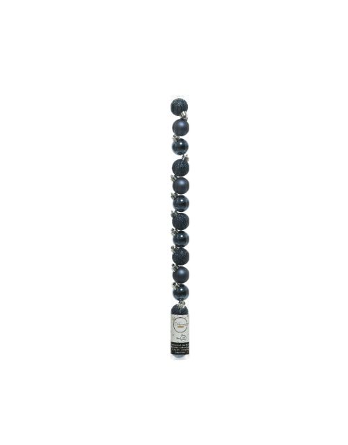Decoris Kerstballen polystyreen shiny, matt, glitter mix nachtblauw dia3cm