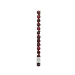 Decoris Kerstballen polystyreen shiny, matt, glitter mix ossenbloed dia3cm