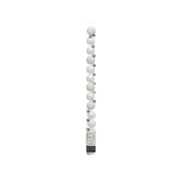 Decoris Kerstballen polystyreen matt, glitter mix winterwit dia3cm