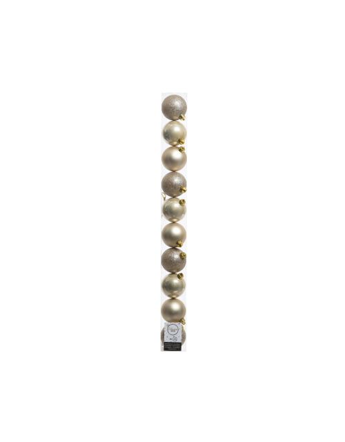 Decoris Kerstballen kunstof mix D6cm parel
