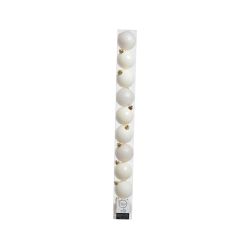 Decoris Kerstballen kunstof mix D6cm wolwit