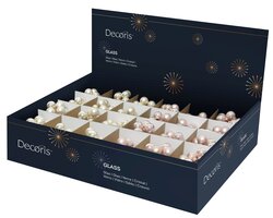 Decoris Kerstballen op draad glas enamel, matt mix - afbeelding 2
