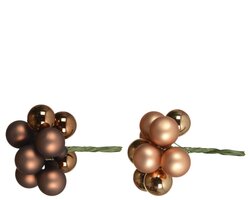 Decoris Kerstballen op draad glas shiny, matt mix - afbeelding 1