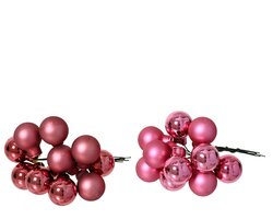 Decoris Kerstballen op draad glas shiny - matt no mix - afbeelding 1