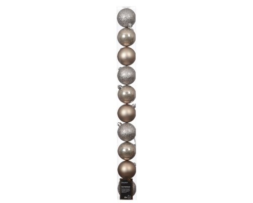Decoris Kerstballen polystyreen enamel - matt - glitter mix - afbeelding 1