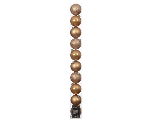Decoris Kerstballen polystyreen enamel - matt - glitter mix - afbeelding 1