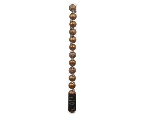 Decoris Kerstballen polystyreen enamel - matt - glitter mix - afbeelding 1