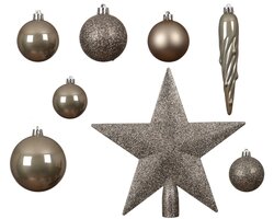 Decoris Kerstballen polystyreen enamel - matt - glitter mix - afbeelding 2