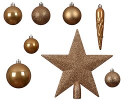 Decoris Kerstballen polystyreen enamel - matt - glitter mix - afbeelding 2