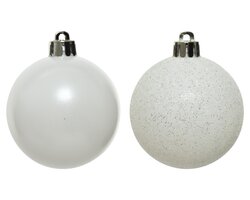 Decoris Kerstballen polystyreen glitter, mat mix - afbeelding 4