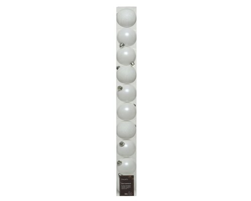 Decoris Kerstballen polystyreen glitter, mat mix - afbeelding 1
