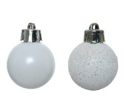 Decoris Kerstballen polystyreen matt, glitter mix - afbeelding 3
