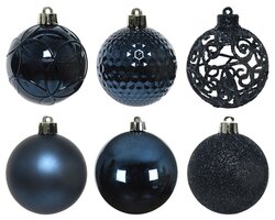 Decoris Kerstballen polystyreen matt,shiny,glitter mix - afbeelding 3