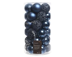 Decoris Kerstballen polystyreen matt,shiny,glitter mix - afbeelding 1