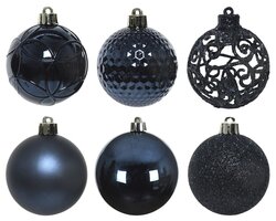 Decoris Kerstballen polystyreen matt,shiny,glitter mix - afbeelding 2