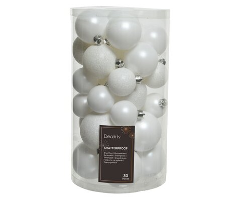 Decoris Kerstballen polystyreen mix - afbeelding 1