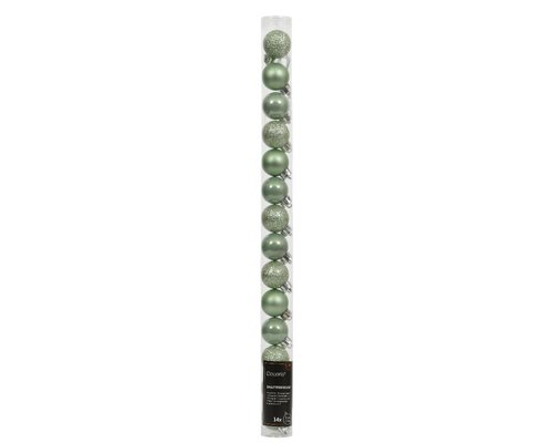 Decoris Kerstballen polystyreen mix matcha green dia3cm - afbeelding 1
