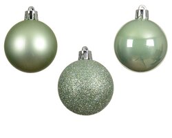 Decoris Kerstballen polystyreen mix matcha green dia3cm - afbeelding 2