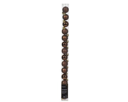 Decoris Kerstballen polystyreen sh-m-glitter mix - afbeelding 1