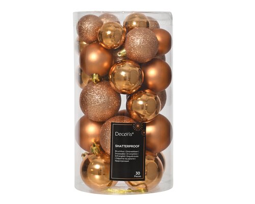 Decoris Kerstballen polystyreen sh-mt-gl mix - afbeelding 1