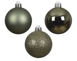 Decoris Kerstballen polystyreen sh, mt, gl mix - afbeelding 3