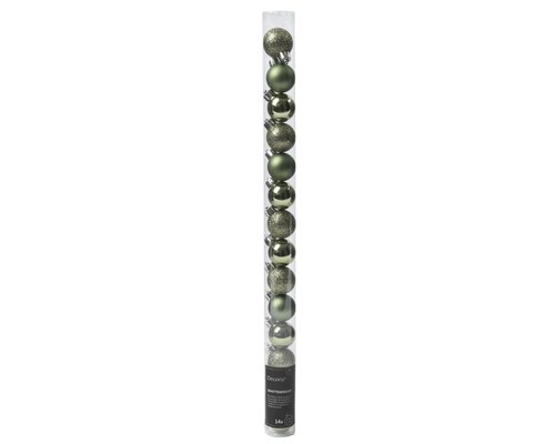Decoris Kerstballen polystyreen sh, mt, gl mix - afbeelding 1