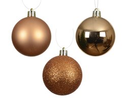 Decoris Kerstballen polystyreen sh-mt-gl mix - afbeelding 2