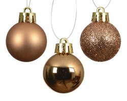 Decoris Kerstballen polystyreen sh-mt-gl mix - afbeelding 3