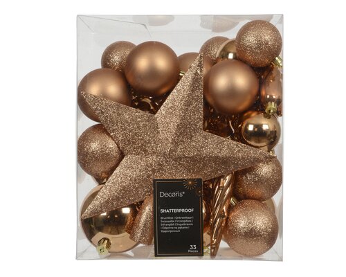 Decoris Kerstballen polystyreen sh-mt-gl mix - afbeelding 1