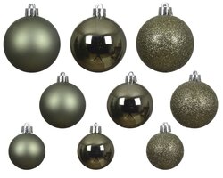 Decoris Kerstballen polystyreen sh, mt, gl mix - afbeelding 2