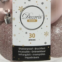 Decoris Kerstballen polystyreen shiny, matt, glitter mix - afbeelding 4
