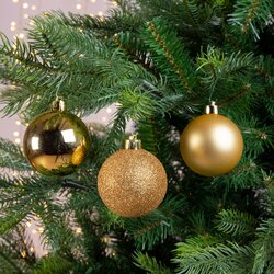 Decoris Kerstballen polystyreen shiny, matt, glitter mix - afbeelding 3