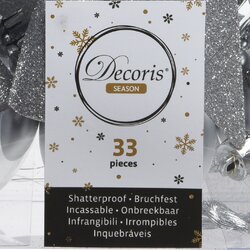 Decoris Kerstballen polystyreen shiny, matt, glitter mix - afbeelding 3