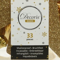 Decoris Kerstballen polystyreen shiny, matt, glitter mix - afbeelding 3