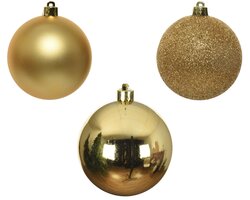 Decoris Kerstballen polystyreen shiny, matt, glitter mix - afbeelding 4