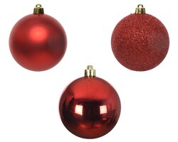 Decoris Kerstballen polystyreen shiny, matt, glitter mix - afbeelding 3