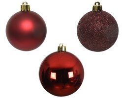 Decoris Kerstballen polystyreen shiny, matt, glitter mix - afbeelding 3