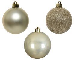 Decoris Kerstballen polystyreen shiny, matt, glitter mix - afbeelding 3