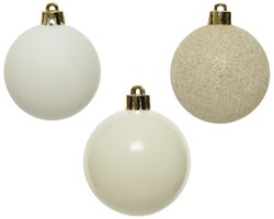 Decoris Kerstballen polystyreen shiny, matt, glitter mix - afbeelding 4