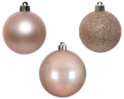 Decoris Kerstballen polystyreen shiny, matt, glitter mix - afbeelding 4