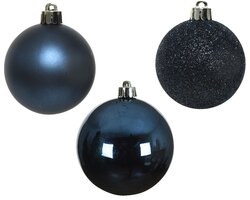 Decoris Kerstballen polystyreen shiny, matt, glitter mix - afbeelding 3