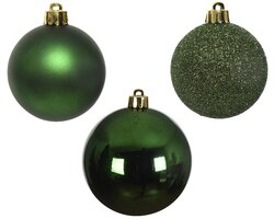 Decoris Kerstballen polystyreen shiny, matt, glitter mix - afbeelding 3
